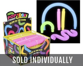 The Toy Network® 9 in. Pop Fidget Glow-in-the-Dark Tube - Assorted
