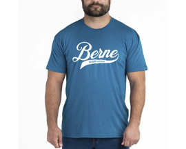 Berne® Men's Script Logo Short Sleeve Tee Shirt - Riptide