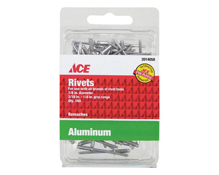 Ace® 100-count 1/8 in. x 1/4 in. Rivets - Aluminum