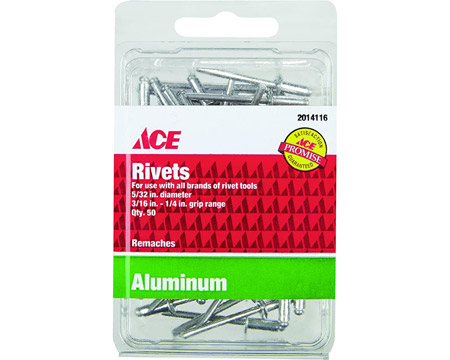 Ace® 50-count 5/32 in. x 1/4 in. Rivets - Aluminum