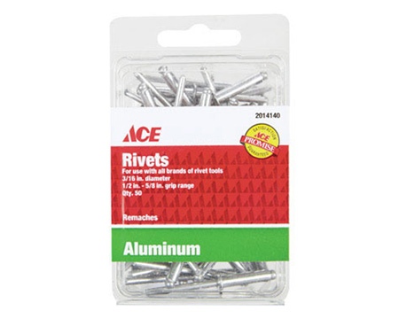 Ace® 50-count 3/16 in. x 5/8 in. Rivets - Aluminum