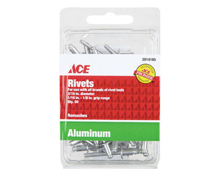 Ace® 50-count 3/16 in. x 1/8 in. Rivets - Aluminum