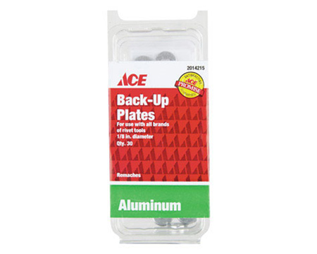 Ace® 30-count 1/8 in. Rivet Back-Up Plates - Aluminum