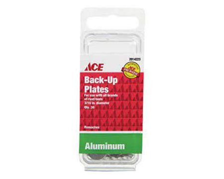 Ace® 30-count 3/16 in. Rivet Back-Up Plates - Aluminum