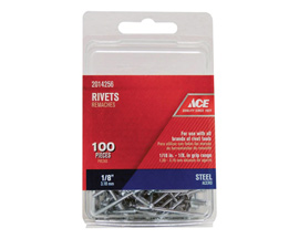 Ace® 100-count 1/8 in. x 1/2 in. Rivets - Steel