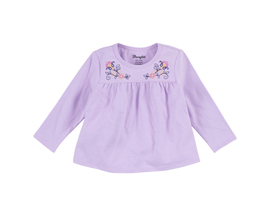 Wrangler® Little Girl's Embroidered Yoke Long Sleeve Top - Purple