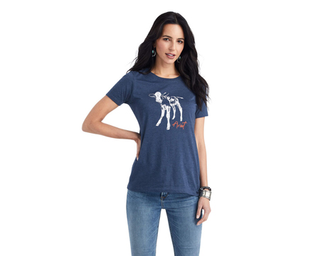 Ariat® Womens Star Calf Shirt - Navy Heather