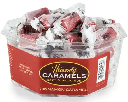 Heavenly Caramels® 1 lb. Soft & Delicious Caramels Tub - Cinnamon