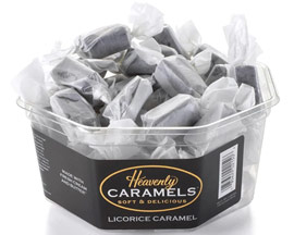 Heavenly Caramels® 1 lb. Soft & Delicious Caramels Tub - Licorice