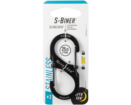 Nite Ize® S-Biner Stainless Steel Double Gated Carabiner with SlideLock - Black #3