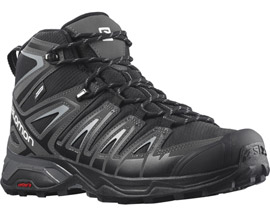 Salomon® Men's X Ultra Pioneer Waterproof Mid Hiking Shoe - Black / Magnet / Monument