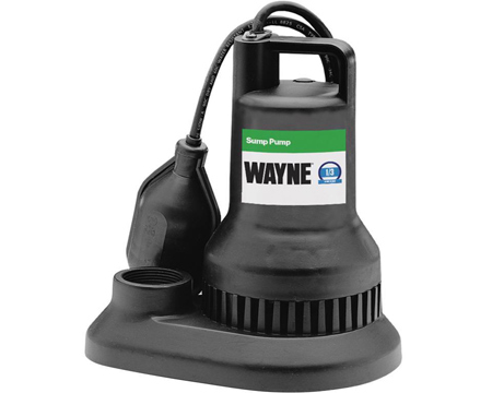 Wayne Water® 1/3 HP Reinforced Thermoplastic Submersible Utility Pump with Tethered Pump