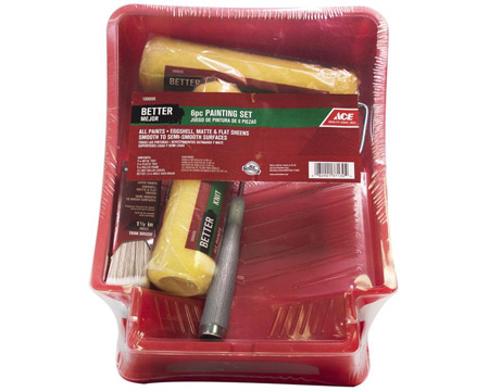 Ace® 10" Plastic Red Paint Tray 6pc Set