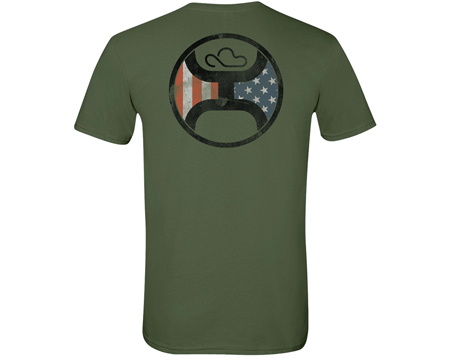 Hooey® Men's Patriotic Background Fill 1.0 Short Sleeve - Military Green