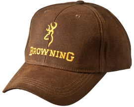 Browning® DuraWax Buckmark with Text Logo Cotton Snapback Hat - Brown