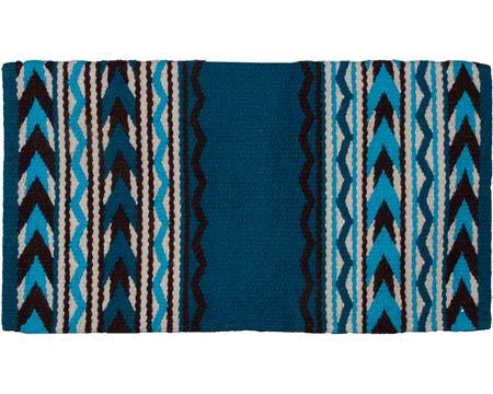 Mustang Manufacturing® Arrowhead 36 in. x 34 in. Saddle Blanket - Turquoise / Brown