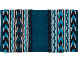 Mustang Manufacturing® Arrowhead 36 in. x 34 in. Saddle Blanket - Turquoise / Brown