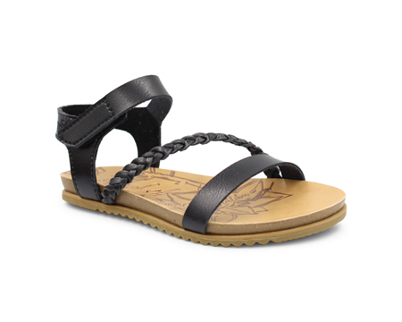 Blowfish Malibu® Girl's Madrigal Sandals - Black Meteorite Metallic/Black Dyecut 