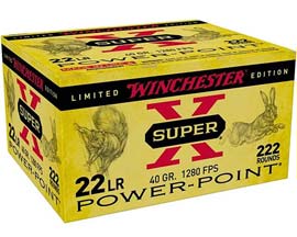 Winchester® 22LR Super-X Power Point 40-grain Hunting Ammo - 222 rounds