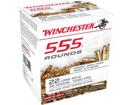 Winchester® 22LR 555 Copper Plated HP 36-grain Target Ammo - 555 rounds