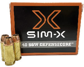 Sim-X® 40 S&W DefenseCore HP 58-grain Defense Ammo - 20 rounds