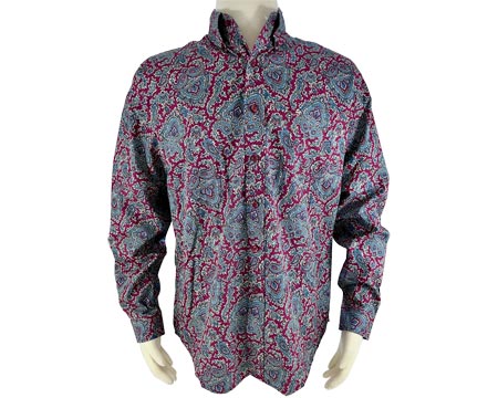 Stetson® Men's Western Shirt - Merlot Paisley Wine