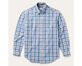 Stetson® Men's Pocket Plaid Shirt - Blue Diamond Dobby