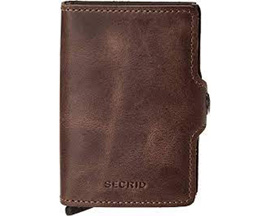 Secridtwin® Vintage Leather Card Case - Chocolate Brown