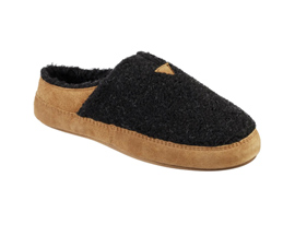 Acorn® Men's Recycled Berber Callum Hoodback Slippers - Black