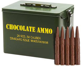 Chocolate Ammo® Chocolate Bullets with Military-Style Tin