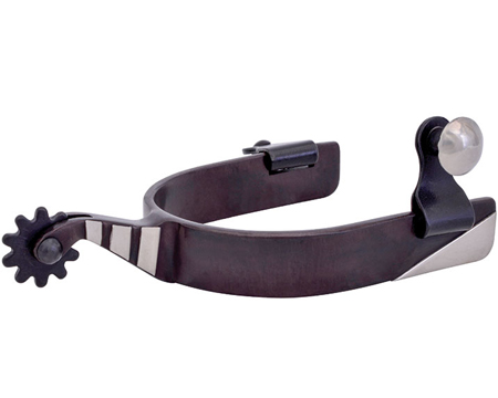 MetaLab® Roping Spurs with Smooth Accents - Black Satin