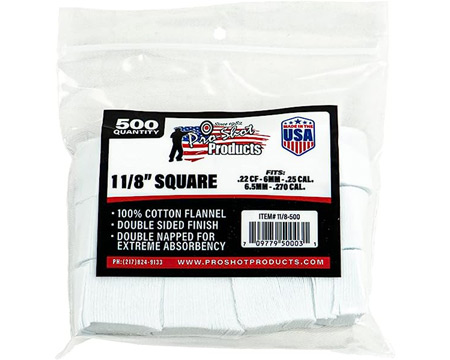 Pro-Shot Products®  Gun Cleaning Patches .22 Cal / .270 Cal - (500ct)