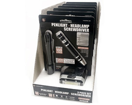 Sona Enterprises® 3-Piece Set: Penlight with Clip (100 Lumens), Headlamp (200 Lumens), and Pocket Dr