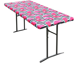 TableCloth PLUS® 30 in x 72 in Elastic-Fitted Vinyl Tablecloth - Watermelon