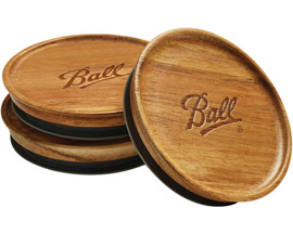 Ball® Wide Mouth Wooden Storage Lids - 3 pack