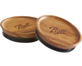 Ball® Regular Mouth Wooden Storage Lids - 3 pack