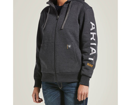 Ariat® Women's Rebar All-Weather Full Zip Hoodie - Charcoal Heather