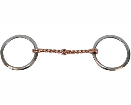 Cowboy Tack® 5 in. Copper Twisted Wire Loose Ring Snaffle Bit - Stainless Steel