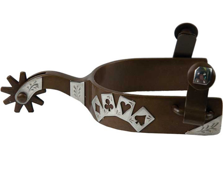 Cowboy Tack® Poker Card Large Spurs - Antique Stainless Steel