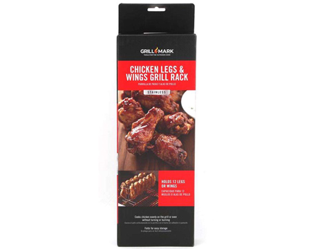 Grill Mark® Stainless Steel 13. 75 in. x 5 in. Chicken Leg / Wing Hanger - 1 Pack