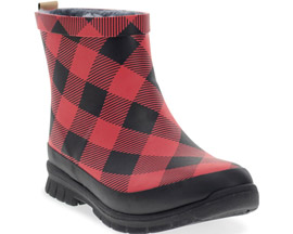 Western Chief® Women's Buffalo Faux Fur Ankle Rain Boot - Red