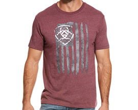 Ariat® Men's Burgundy Vetical flag Freedom T shirt