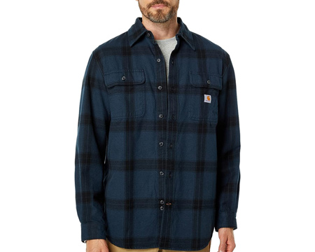 Carhartt® Men's Loose Fit Heavyweight Flannel Long Sleeve Plaid Shirt