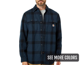 Carhartt® Men's Loose Fit Heavyweight Flannel Long Sleeve Plaid Shirt