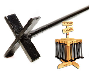 Rustic Ironwerks Letter "X" Steak Branding Iron