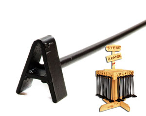 Rustic Ironwerks Letter "A" Steak Branding Iron