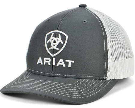Ariat® Men's Mesh Adjustable Hat with Shield & Text Logo