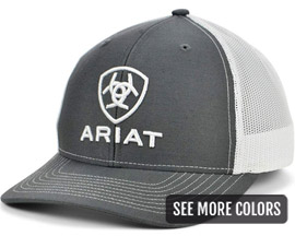 Ariat® Men's Mesh Adjustable Hat with Shield & Text Logo