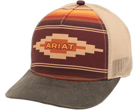 Ariat® Women's Mesh Adjustable Hat with Text Logo - Aztec Sunset