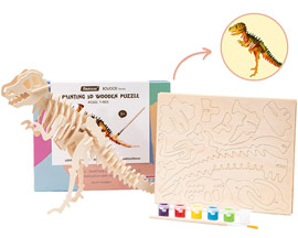 Hands Craft® 3D Wooden Puzzle & Paint Kit - T-Rex